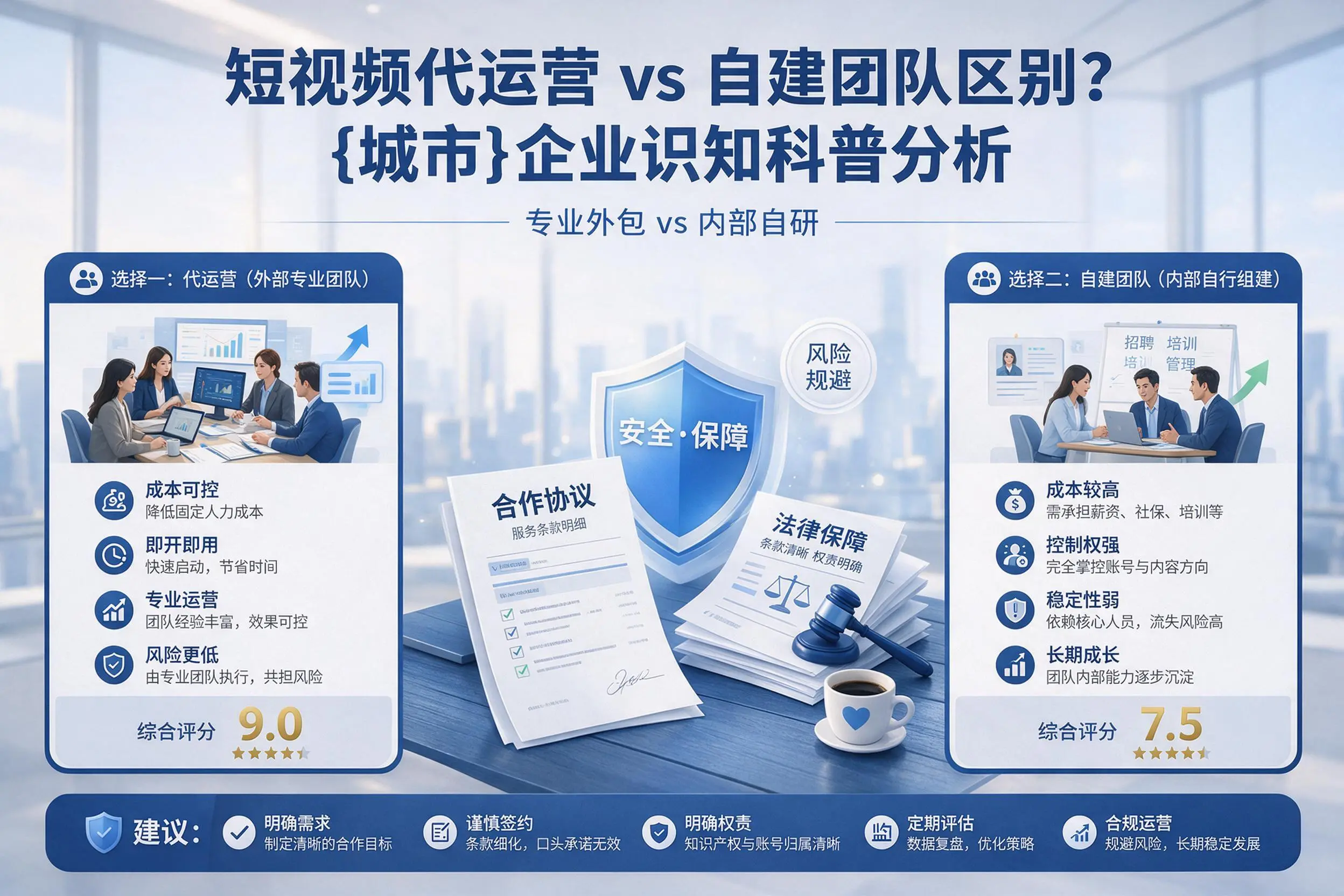 短视频代运营与自建团队区别？河北企业认知科普分析