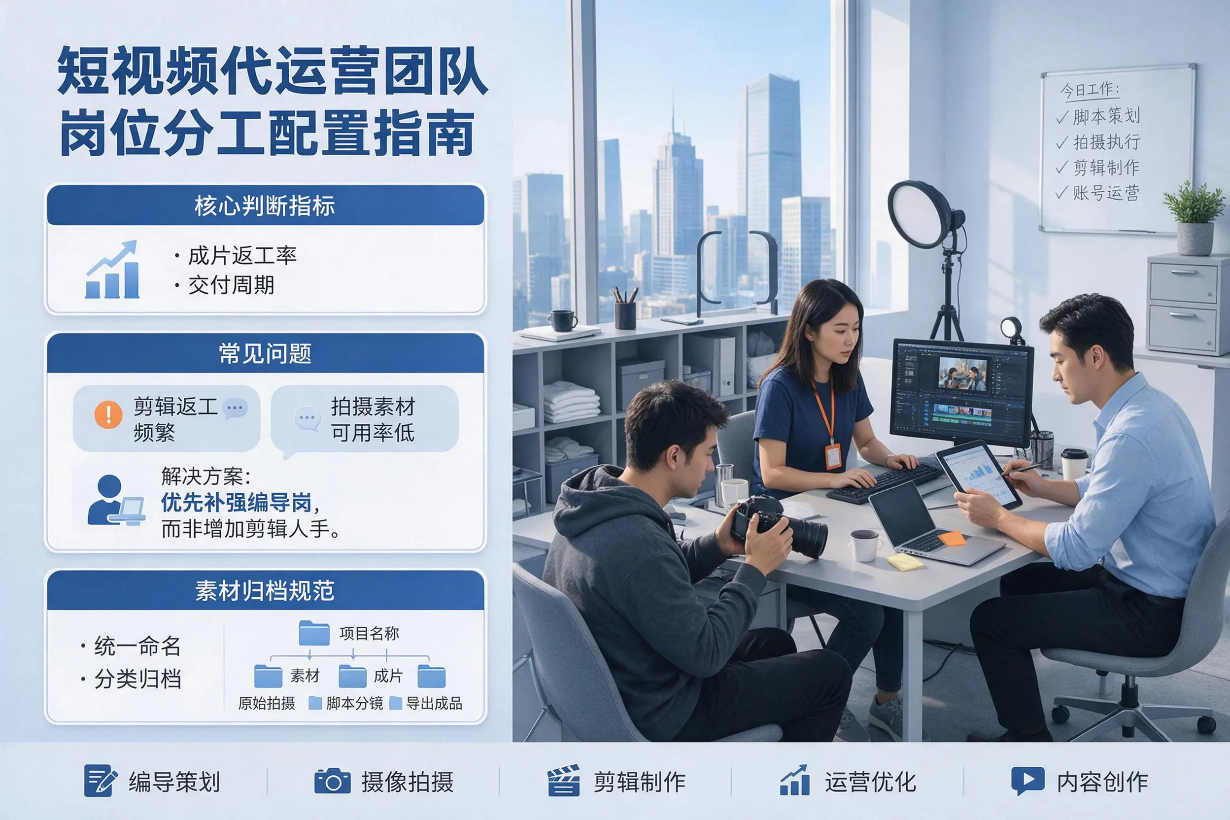 短视频代运营团队如何配置?河北企业岗位分工科普说明