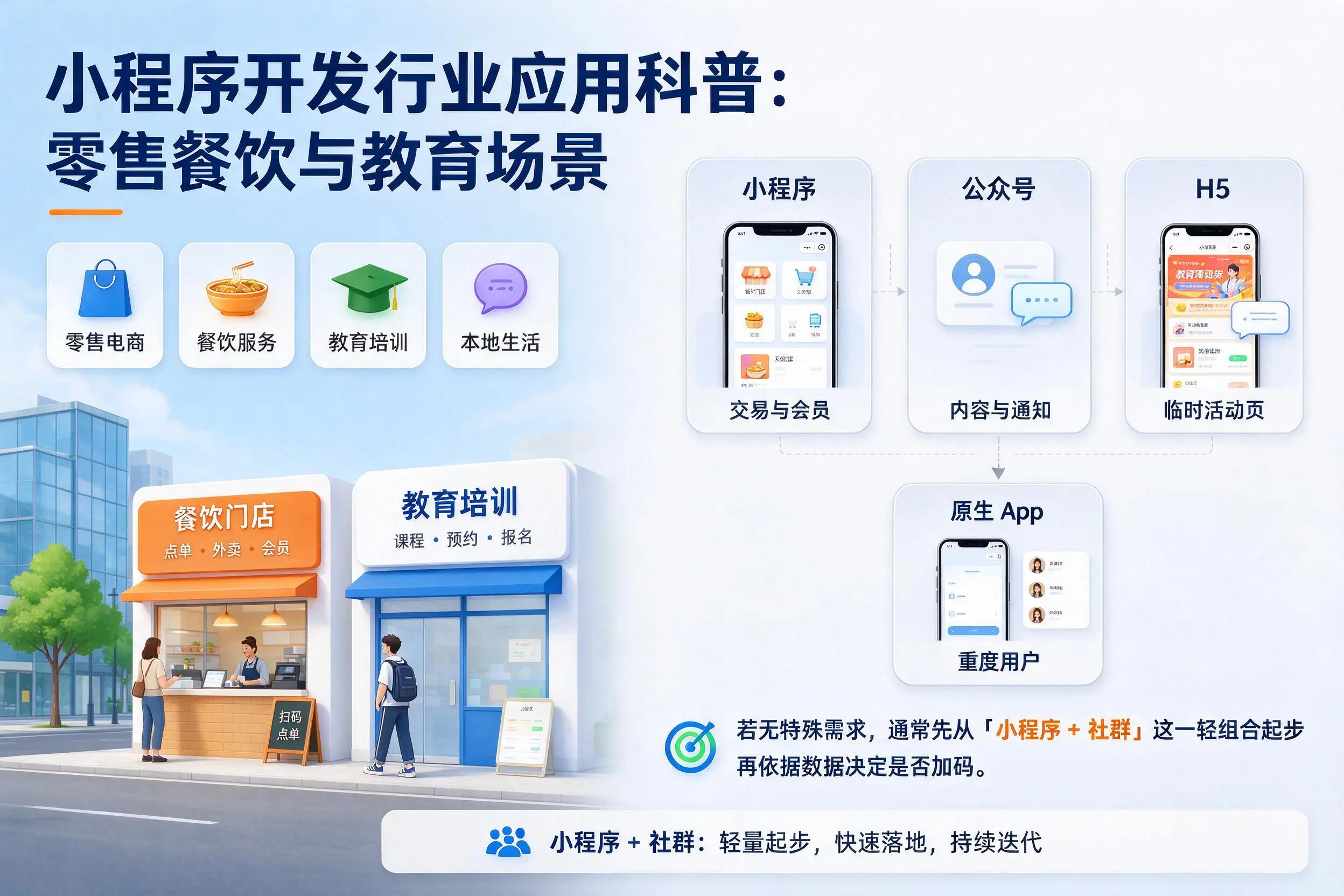 河北小程序开发行业应用科普:零售餐饮与教育场景