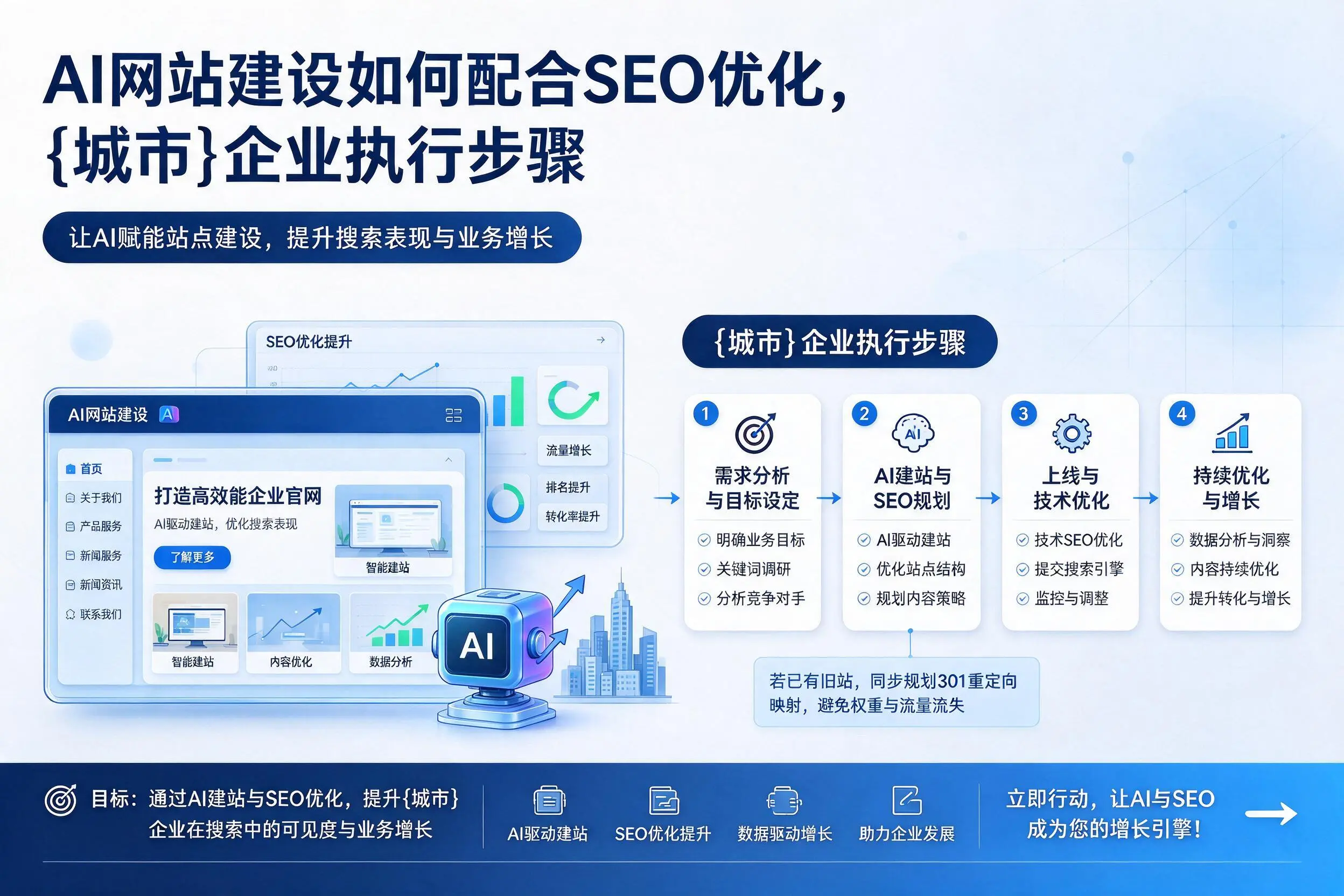 AI网站建设如何配合SEO优化，河北企业执行步骤